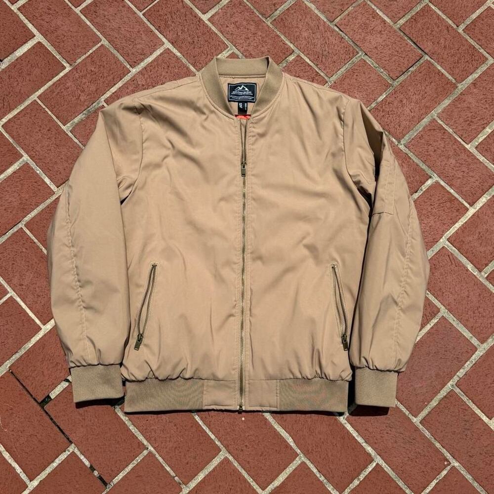 Tan outdoor jacket bomber jacket